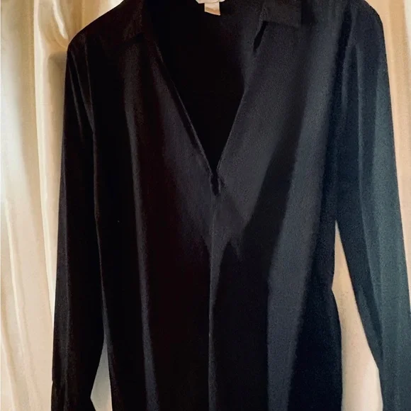Modern Classic H&M Black N-Neck Stretch Button Down Career Shirt XXL (2X, XXL) - Picture 5 of 11